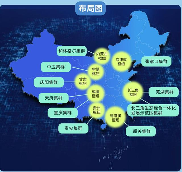 '동수서산'의 8개 국가 컴퓨팅 허브와 10개 국가 데이터센터 클러스터/사진=중국 국가발전개혁위원회 홈페이지 캡처