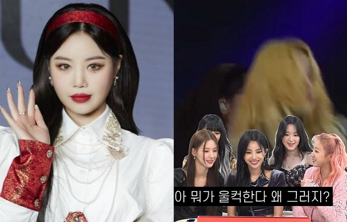 수진과 (여자)아이들 /사진=큐브엔터테인먼트(왼쪽), 유튜브 채널 '원더케이(1theK)'(오른쪽)