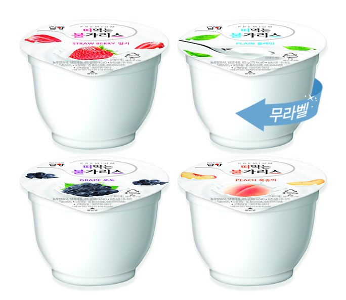 남양유업의 떠먹는 불가리스 무라벨./사진제공=남양유업