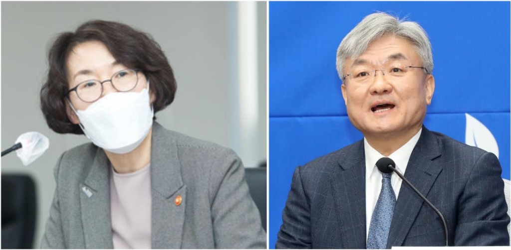 왼쪽부터 임혜숙 과학기술정보통신부 장관과 이경수 과학기술혁신본부장. / 사진=뉴스1