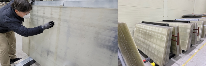 태양광 모듈 내 분리된 유리 검수 이미지/사진제공=원광에스앤티