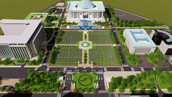 (서울=뉴스1) 인수위사진기자단 = 대통령취임준비위원회가 오는 5월 10일 국회 앞마당에서 개최될 20대 대통령 취임식 무대 전경 및 초청장 이미지를 공개했다. (대통령취임준비위원회 제공) 2022.4.29/뉴스1  