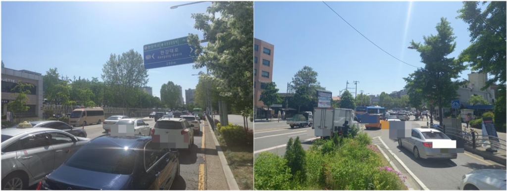 윤석열 대통령 당선인의 취임과 '용산 대통령 시대'를 하루 앞둔 9일 오후 1시쯤 서울 용산구 삼각지역 사거리. 이곳은 용산 대통령 시대 집회 예상지로 꼽히지만 항상 교통체증이 벌어지는 곳이다./사진=김성진 기자