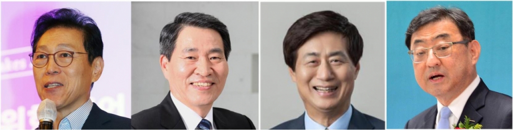 왼쪽부터 김태유 서울대 명예교수, 권오경 한국공학한림원 회장, 이우일 한국과학기술단체총연합회 회장(서울대 명예교수), 김무환 POSTECH(포항공과대) 총장. / 사진=머니투데이·뉴스1 DB