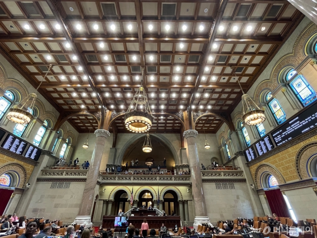 뉴욕주의회 의사당 회의장 /사진=임동욱 특파원
