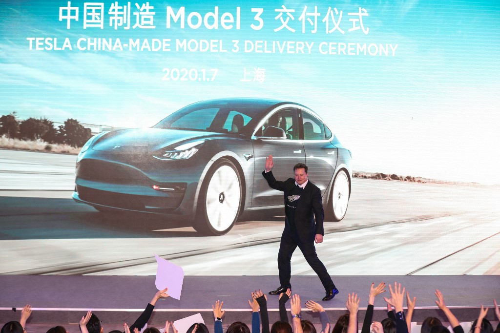 2020년 1월 7일 모델 3 인도식의 일론 머스크/AFPBBNews=뉴스1