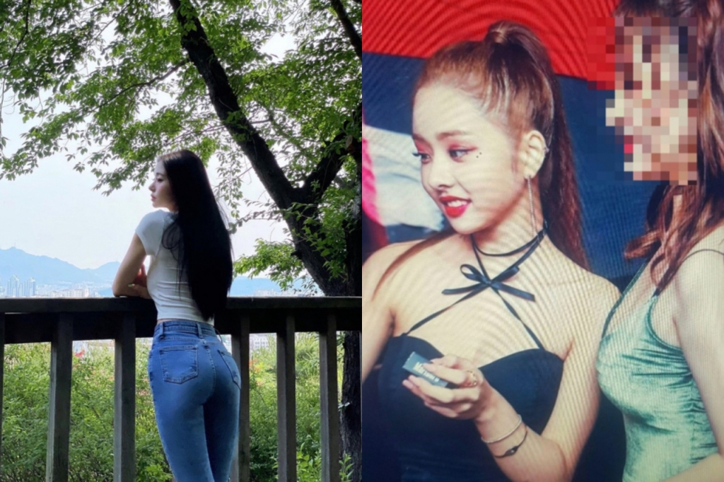 (왼쪽부터) 프리지아가 지난 6월 2일 올린 근황 글, 온라인 커뮤니티에서 화제가 됐던 과거 클럽 버닝썬 방문 사진 / 사진=프리지아 인스타그램 캡처, 온라인 커뮤니티 네이트 판 캡처