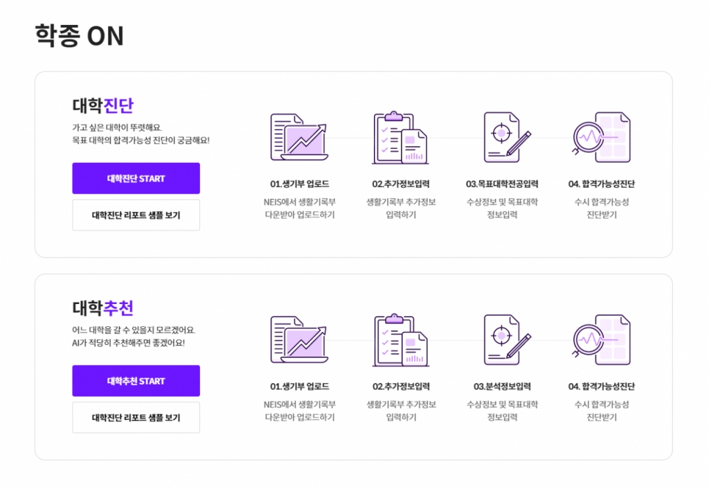 '학종ON' 서비스 화면/사진제공=바이브온