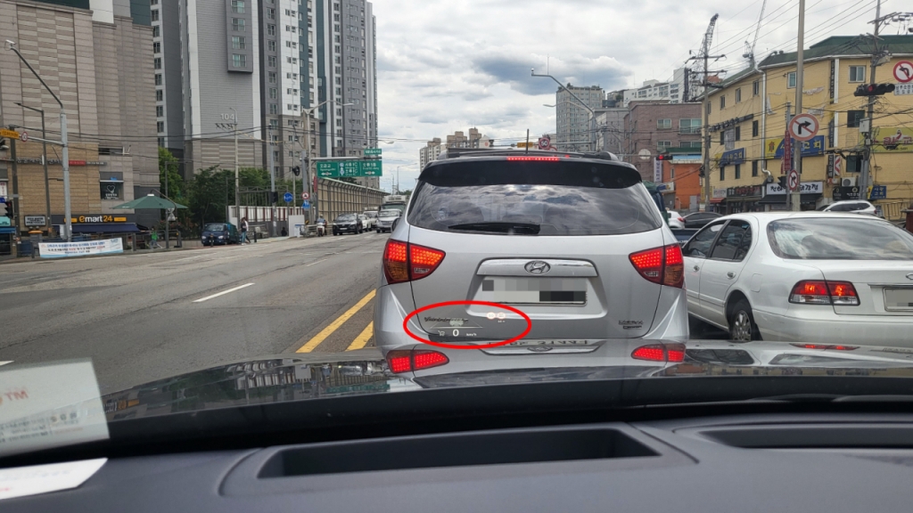 현대차 팰리세이드 캘리그라피 7인승의 헤드업디스플레이(HUD)./사진=이강준 기자