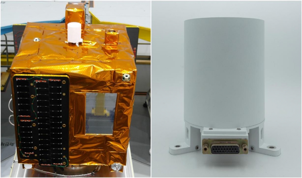 누리호에 탑재됐던 162.5㎏ 성능검증위성(왼쪽)과 그 내부에 탑재된 750g 짜리 우주용 '방사성동위원소전지'(오른쪽) 시제품. / 사진제공=한국원자력연구원