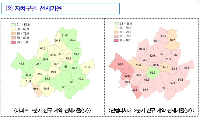 자치구별 전세가율 /사진=서울시