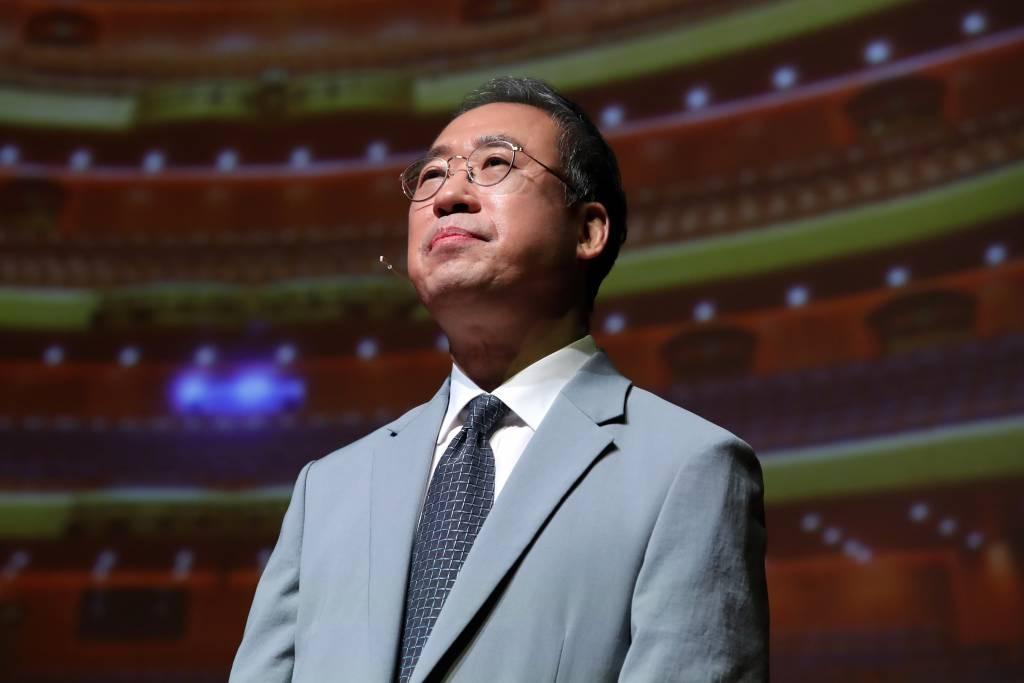 [서울=뉴시스] 박진희 기자 = 장형준 예술의전당 사장이 29일 서울 서초구 예술의전당 음악당 IBK챔버홀에서 취임 기자간담회를 하고 있다. 2022.09.29.