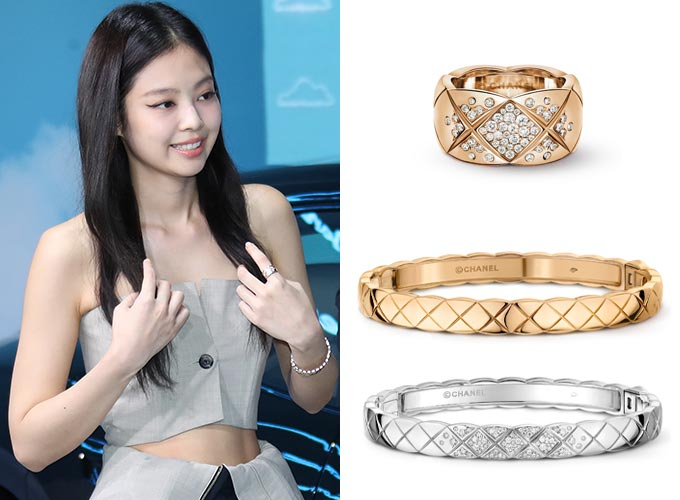 그룹 블랙핑크 제니가 '샤넬' 코코 크러쉬 컬렉션 주얼리를 착용한 모습./사진=뉴스1, 샤넬(CHANEL)