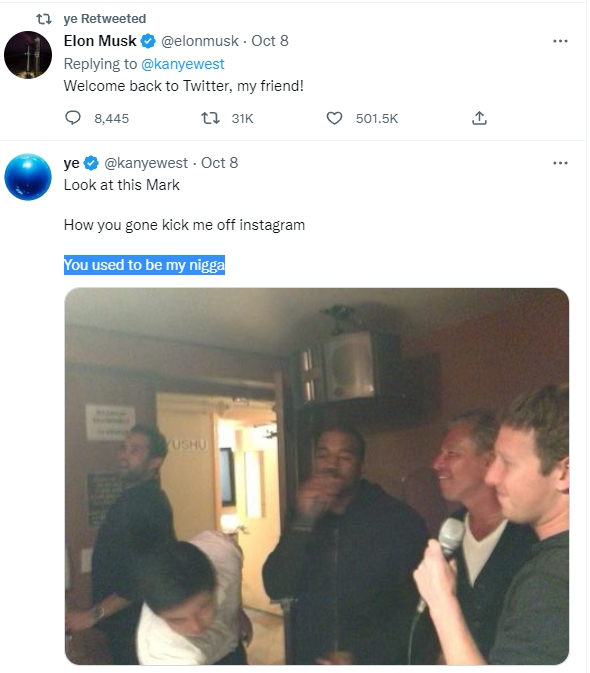 카니예 웨스트가 지난 8일 올린 트위터 게시물 /사진=카니예 웨스트 트위터