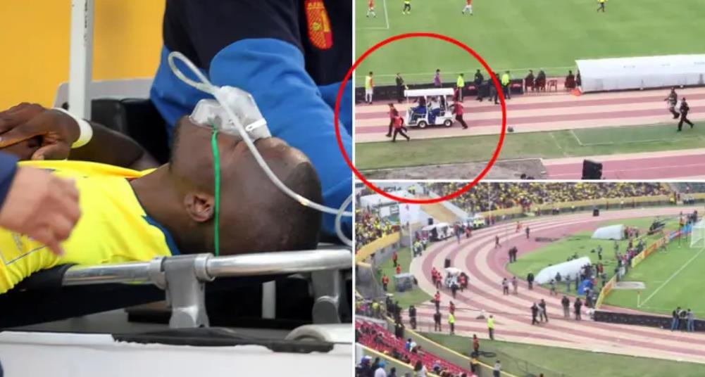 2016년 10월 2018 러시아 월드컵 칠레와 남미 지역 예선전 도중 쓰러져 들것에 실려가는 발렌시아./사진=스포츠바이블 캡처