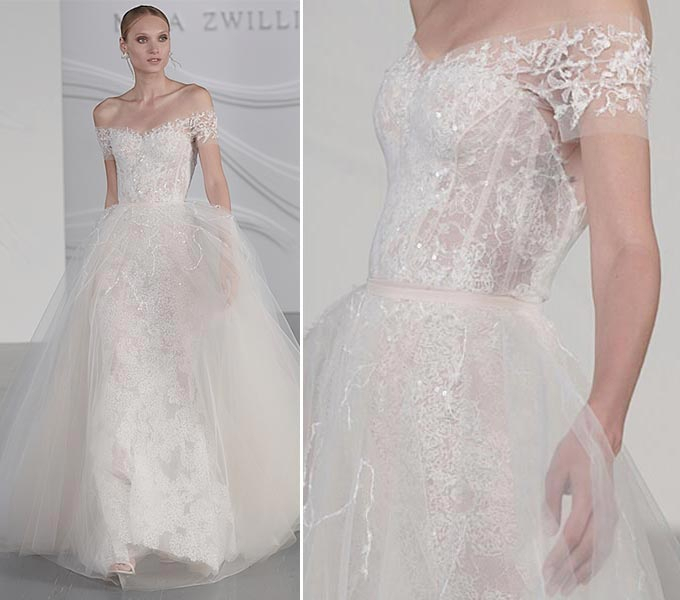 미라 즈윌링거 2022 봄 브라이덜 컬렉션 '브루넬라' 드레스./사진=미라 즈윌링거(Mira Zwillinger) 