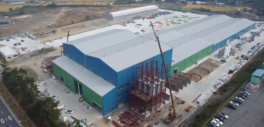 벽산 홍성 그라스울 공장 신축 현장 전경./사진=벽산