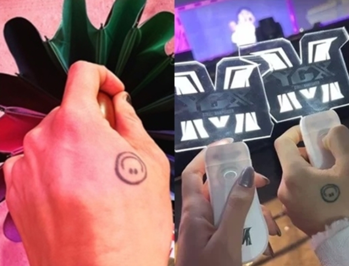 지드래곤 타투(왼쪽)와 중국 매체가 열애설 증거로 제기한 사진. 사진=온라인 커뮤니티