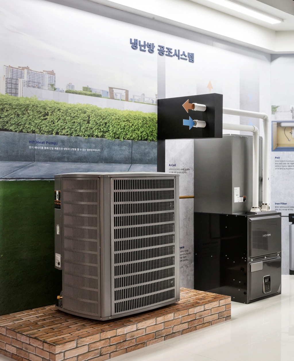 경동나비엔은 북미의 냉난방 공조 시장에도 도전하고 있다. 북미는 냉방기구와 난방기구를 합친 가구를 쓰는 경우가 많아. 경동나비엔은 물이 증발하며 열을 뺏는 기존 냉방기의 '제습' 원리로 냉방과 난방을 함께 하는 제품을 생산하고 있다./사진제공=경동나비엔.