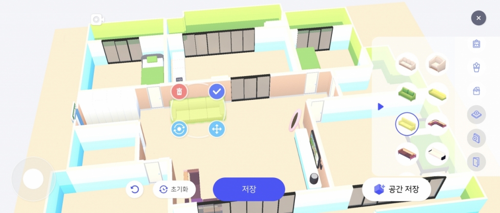 지니버스 'AI 홈트윈' 기능으로 공간을 구현한 모습. /사진=KT