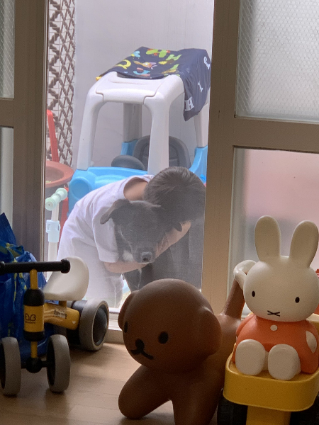 서로 온 곳도, 언어도, 나이가 드는 속도도 다 다르지만 이리 안아 온기를 나눈다. 둘도 없는 좋은 친구라는 거다. 포카를 안아주는 마꼬./사진=포카 보호자님