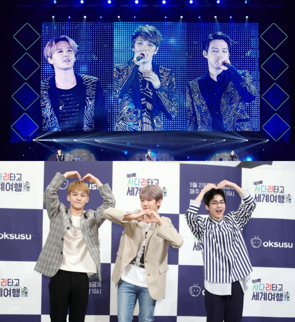 그룹 JYJ, EXO-CBX(엑소 첸백시) /사진=머니투데이 DB, 뉴스1