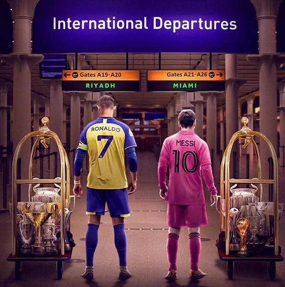 유럽무대를 마무리한 크리스티아누 호날두(왼쪽)와 리오넬 메시. /사진=블리처 리포트 캡처