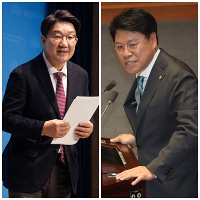 (왼쪽부터)권성동 국민의힘 의원, 장제원 국민의힘 의원/사진=뉴스1