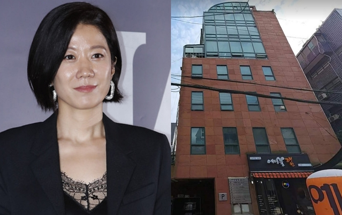 왼쪽부터 배우 전혜진, 전혜진이 매각한 논현동 건물. /사진=뉴스1, 카카오맵