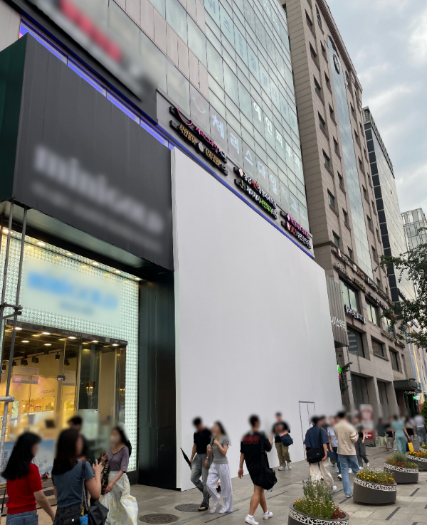 가수 겸 배우 비가 2021년 매입한 서초구 서초동 건물. 쉐이크쉑 강남점이 들어올 것으로 보이는 지상 1층 상가가 공사 중이다. /사진=김효정 기자