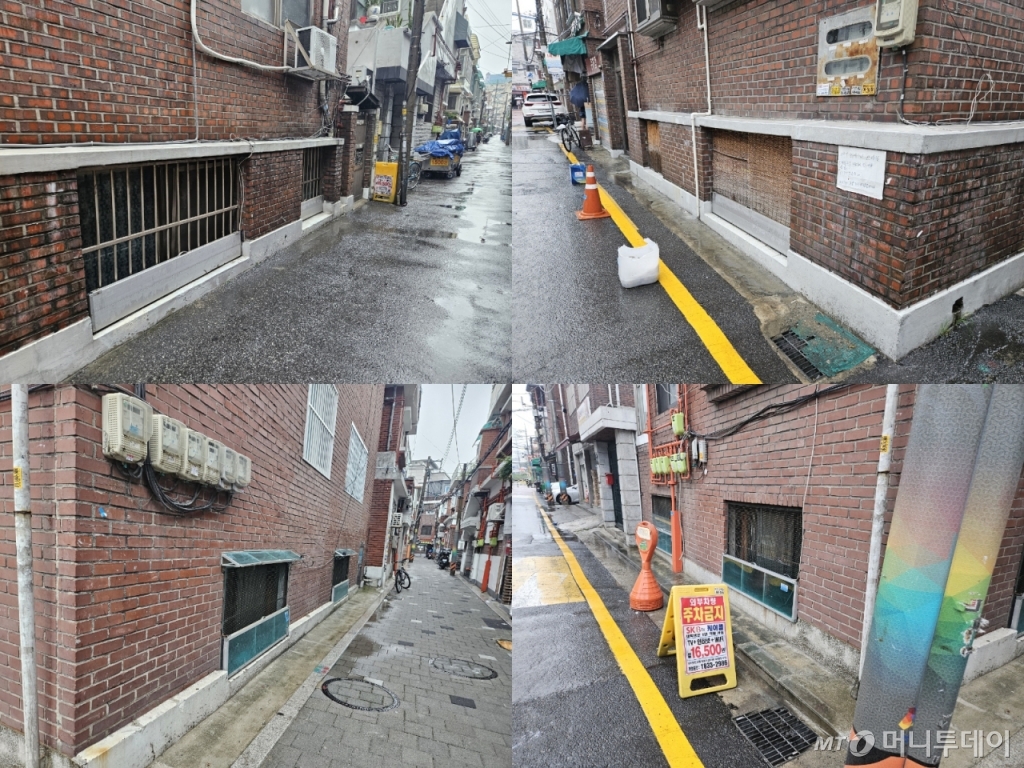 26일 서울 성동구 송정동 용답동 일대의 반지하 주택의 창문에 물막이 판이 설치 돼 있다. /사진=정세진 기자