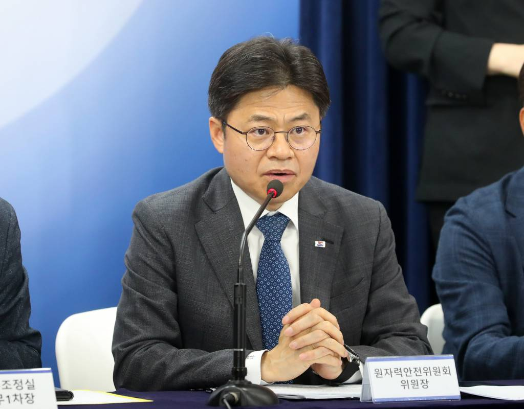 유국희 원자력안전위원장이 27일 오전 서울 종로구 정부서울청사에서 후쿠시마 오염수 방류 관련 일일 브리핑을 하고 있다. / 사진=뉴시스