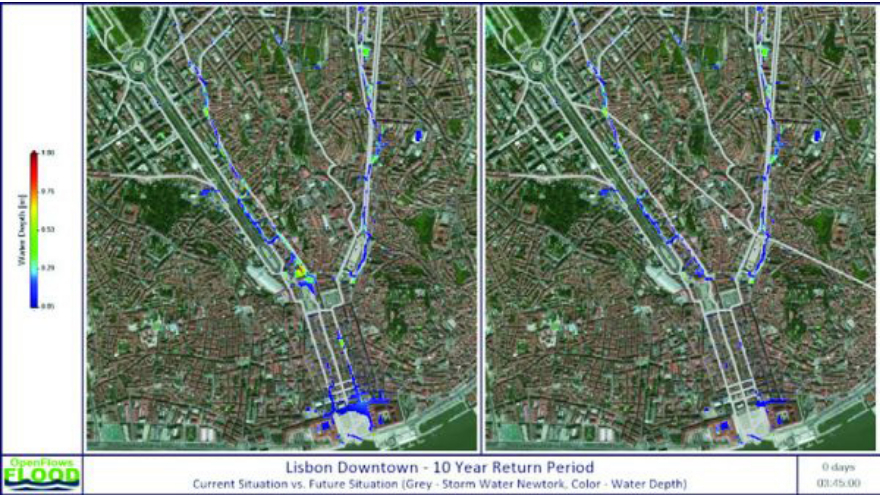 디지털 트윈을 통한 홍수 시물레이션/사진=리스본시