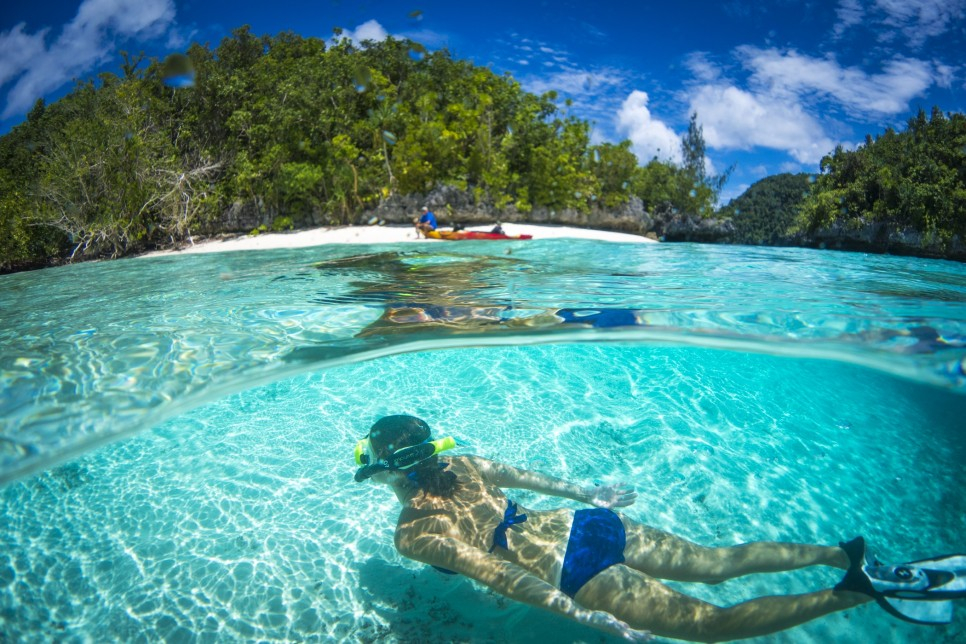 팔라우에서 즐길 수 있는 스쿠버 다이빙과 스노클링. 세계 어느 곳보다 깨끗한 바다 환경에서 해양스포츠를 다양하게 즐길 수 있다./사진=태평양관광기구
