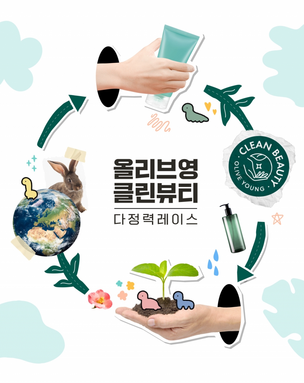 CJ올리브영의 클린뷰티 실천 캠페인 '다정력 레이스' 이미지/사진제공=CJ올리브영