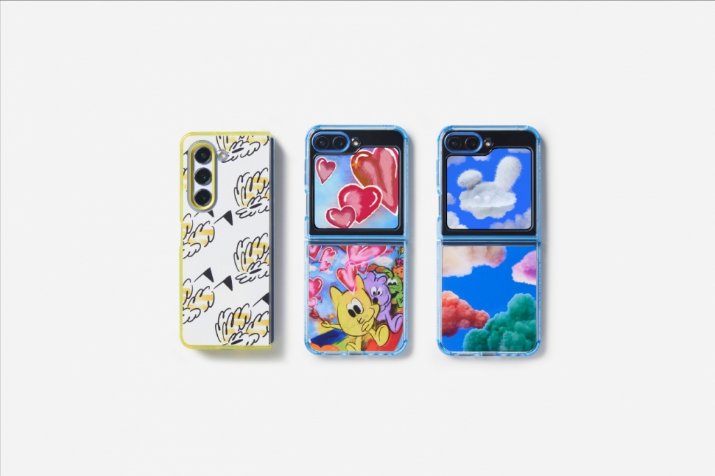 (왼쪽부터)  폴드5 아티스트 콜라보 케이스 하이다나 작가, 플립5 아티스트 콜라보 케이스 이은 작가, 플립5 아티스트 콜라보 케이스 오예슬 작가. /사진=삼성전자