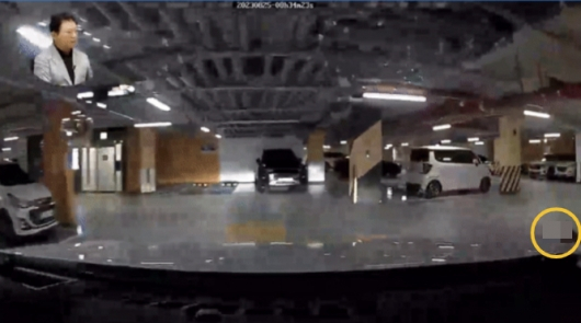 지하 주차장 코너 바닥에 엎드려 엄마를 기다리던 6살 남아를 보지 못해 역과하는 사고가 벌어졌다. /사진=유튜브 채널 '한문철 TV'