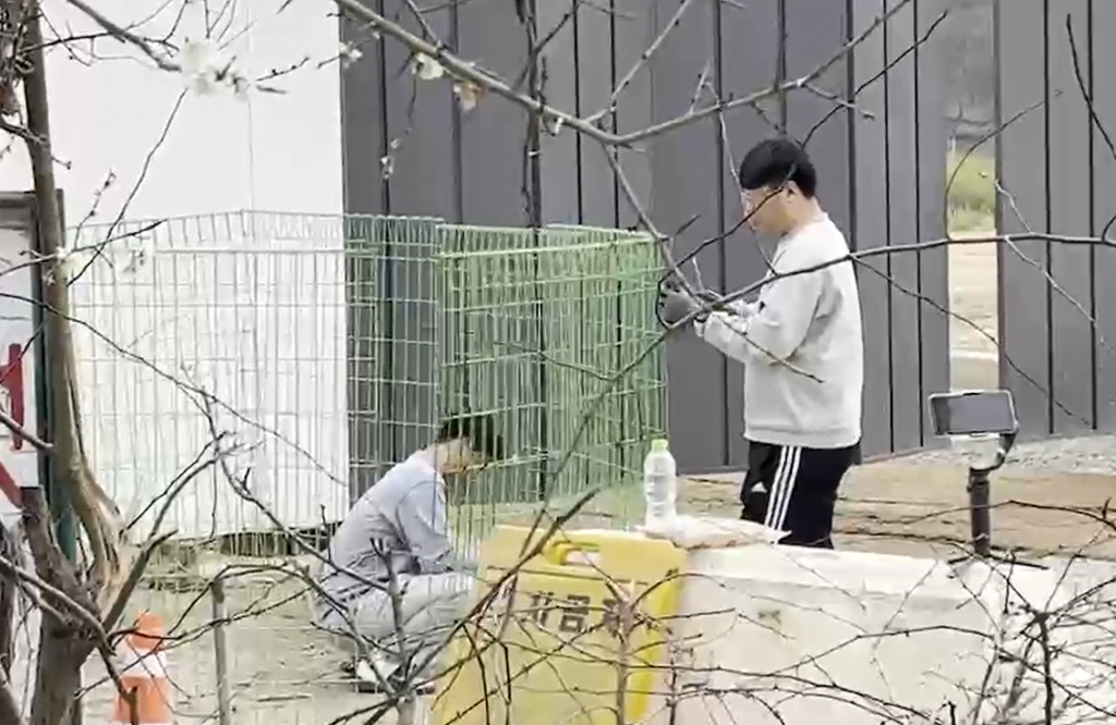 이쁜이와 보리를 구조하기 위해 나선, 동물구조단체 리버스 활동가 분들./사진=혜민씨 제공