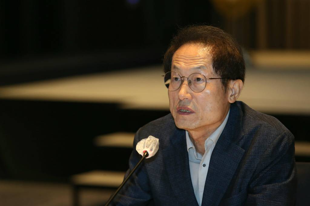 조희연 서울시교육감이 25일 오후 대전 유성구 호텔오노마에서 열린 제93회 전국시도교육감협의회 총회에 참석해 발언하고 있다/사진제공=서울시교육청