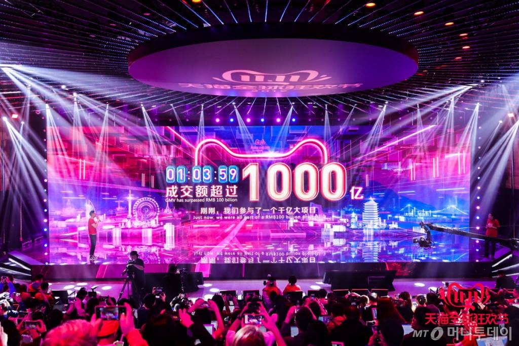 광군제 소비가 극에 달했던 지난 2019년 알리바바의 광군제 1000억위안 돌파 세리머니. /사진=머니투데이DB