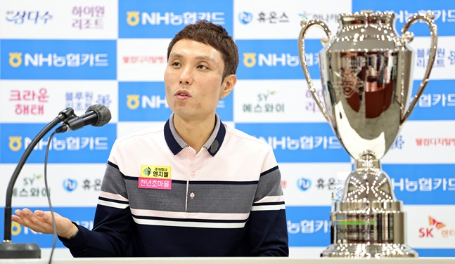 우승 소감을 전하는 최원준. /사진=PBA 투어