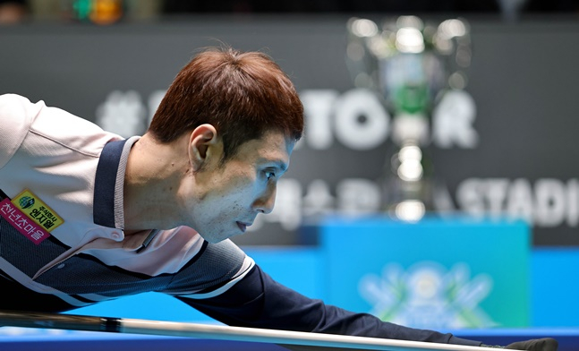 최원준이 샷을 준비하고 있다. /사진=PBA 투어