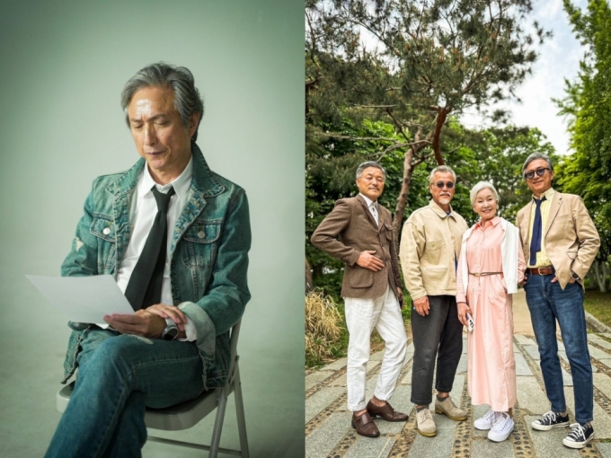 이정우씨(68)는 3년 전부터 일주일에 한번씩 연기 수업을 듣고 있다. 배우로 변신한 이씨는 각종 드라마와 유투브 콘텐츠에 출연 중이다. 오른쪽은 시니어 배우가 주인공인 유투브 채널 '오늘의시니어' 배우들. /사진= 본인 제공