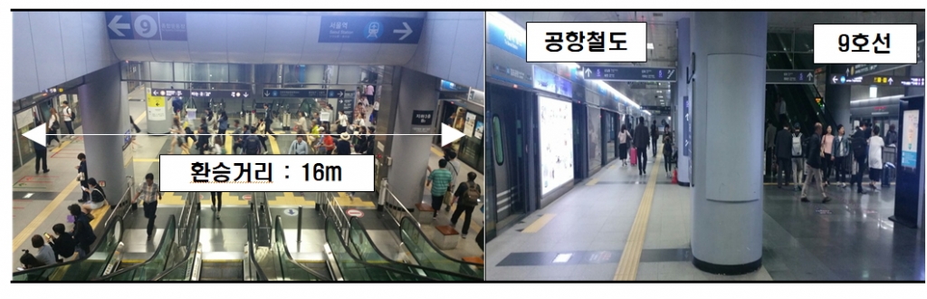 9호선↔공항철도 간 평면환승 모습./사진제공=서울시