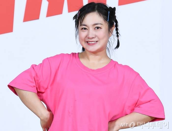 코미디언 박나래가 5일 오후 온라인으로 진행된 SBS 예능 '덩치서바이벌 먹찌빠' 제작발표회에 참석해 포즈를 취하고 있다. /사진제공=SBS 2023.10.05 /사진=이동훈