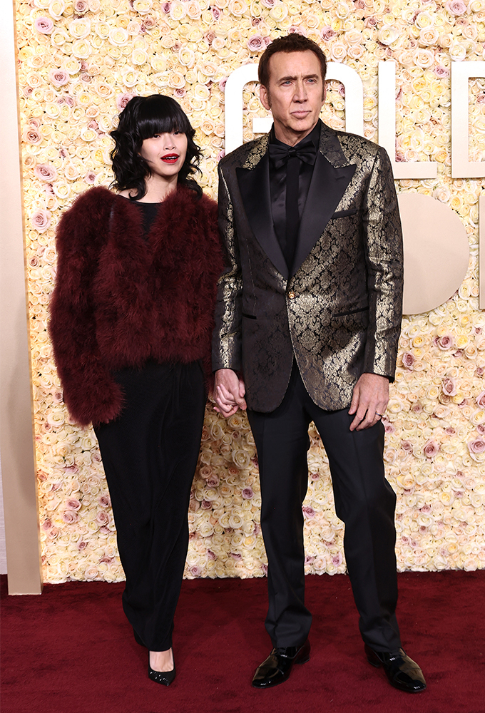 할리우드 배우 니콜라스 케이지(오른쪽)와 그의 아내 시바타 리코(왼쪽)./AFPBBNews=뉴스1