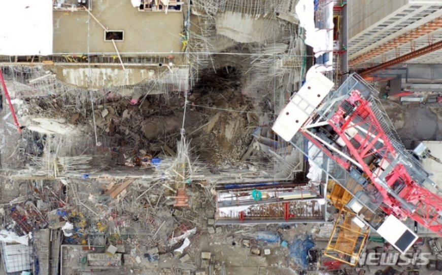 2022년 1월 공사 중 붕괴돼 인부 6명이 숨진 광주 화정 아이파크 아파트 건설 현장의 모습. /사진=뉴시스 