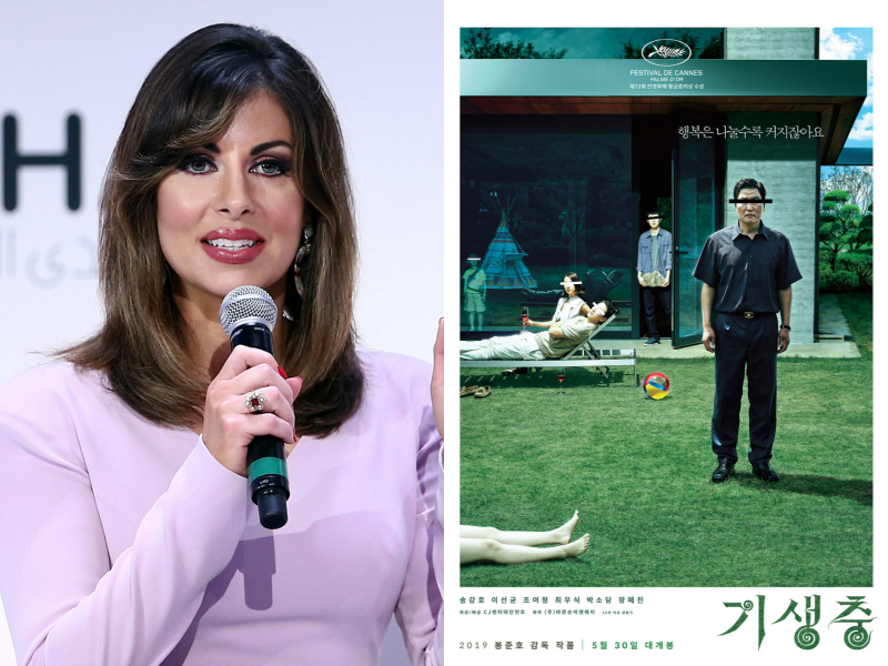 (왼쪽부터) 모건 오테이거스 당시 미국 국무부 대변인, 영화 '기생충' 포스터 /사진=뉴스1