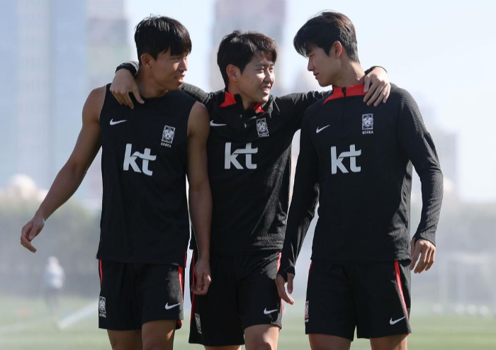 탁구모임 3인방. 왼쪽부터 정우영, 이강인, 설영우. /사진=이강인 인스타그램 갈무리