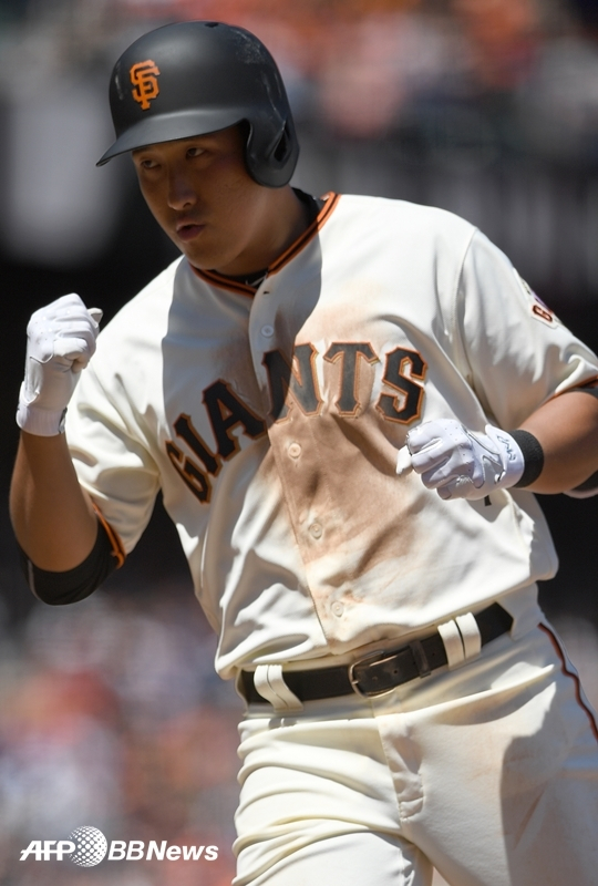 샌프란시스코 자이언츠 시절 황재균의 모습. /AFPBBNews=뉴스1